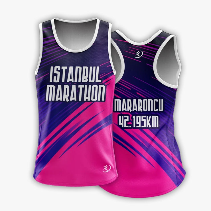 Istanbul Marathon Purple-Pink Line Singlet