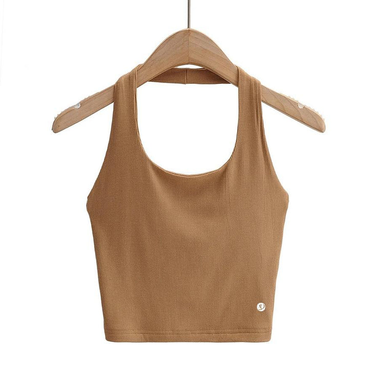 Brown Twill Top - Cropped Vest Top - Button-Up Sleeveless Top - Lulus